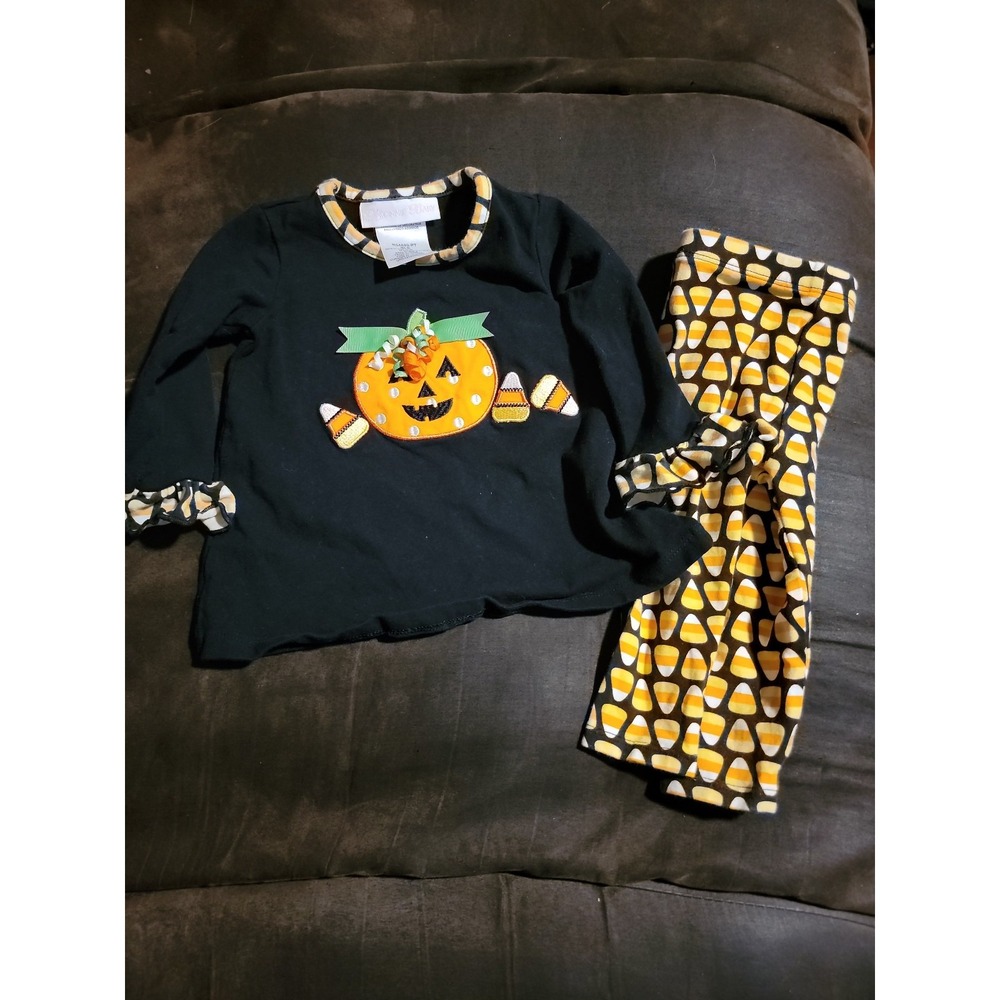 Bonnie baby pumpkin Halloween candy corn outfit size 3 6 months
